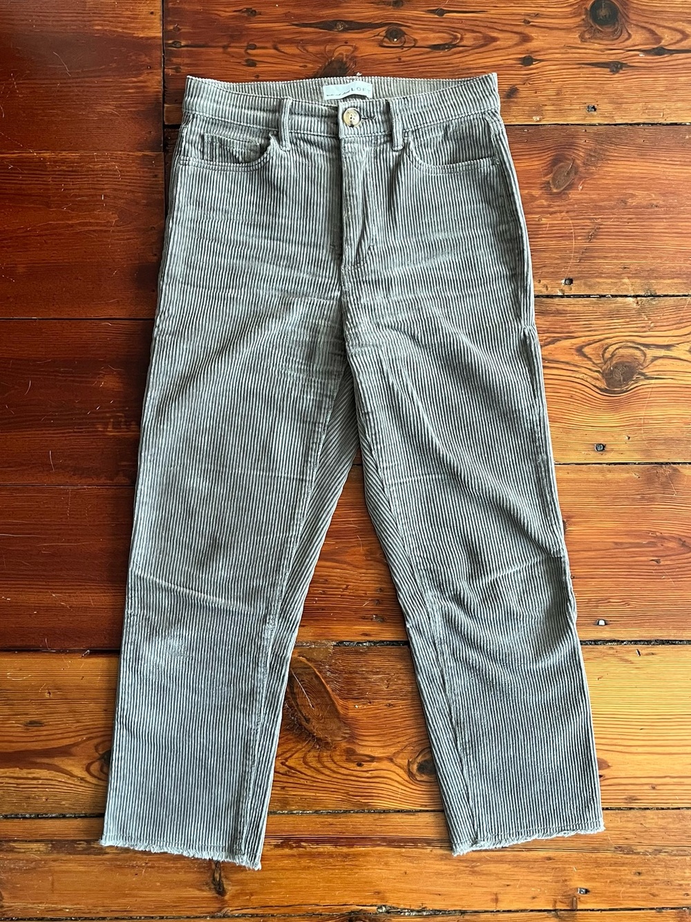 LOFT Taupe Straight-Leg Corduroy Pants